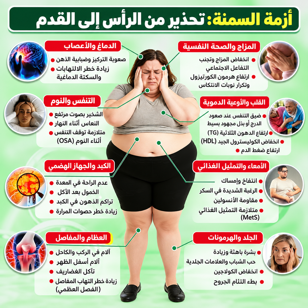 مخاطر الوزن الزائد على الجسم