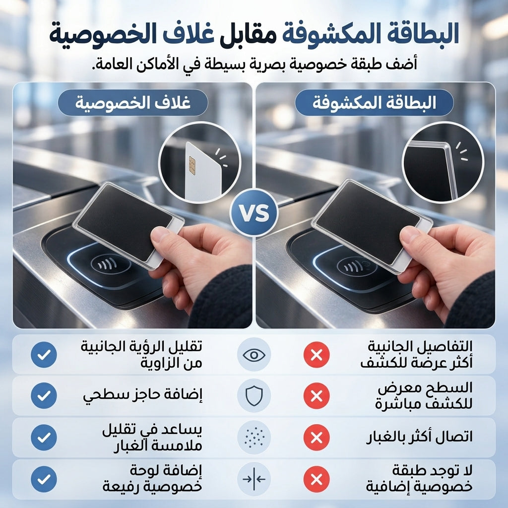غلاف البطاقات لحماية الخصوصية من الزوايا الجانبية