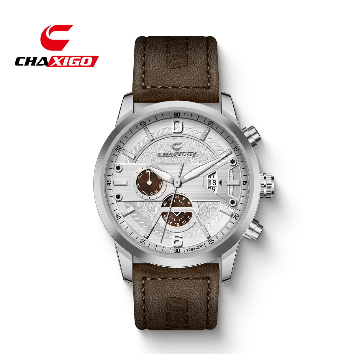 CHAXIGO – Montre Homme Élégante à Quartz avec Chronographe Multifonction