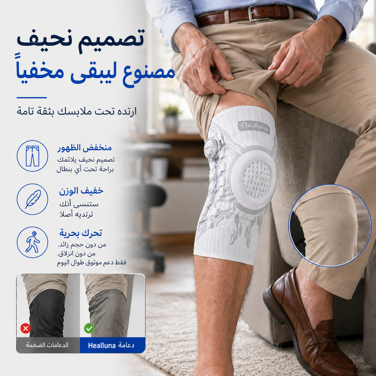 دعامة الركبة الاحترافية بنظام التعديل الدقيق (Bsshome)