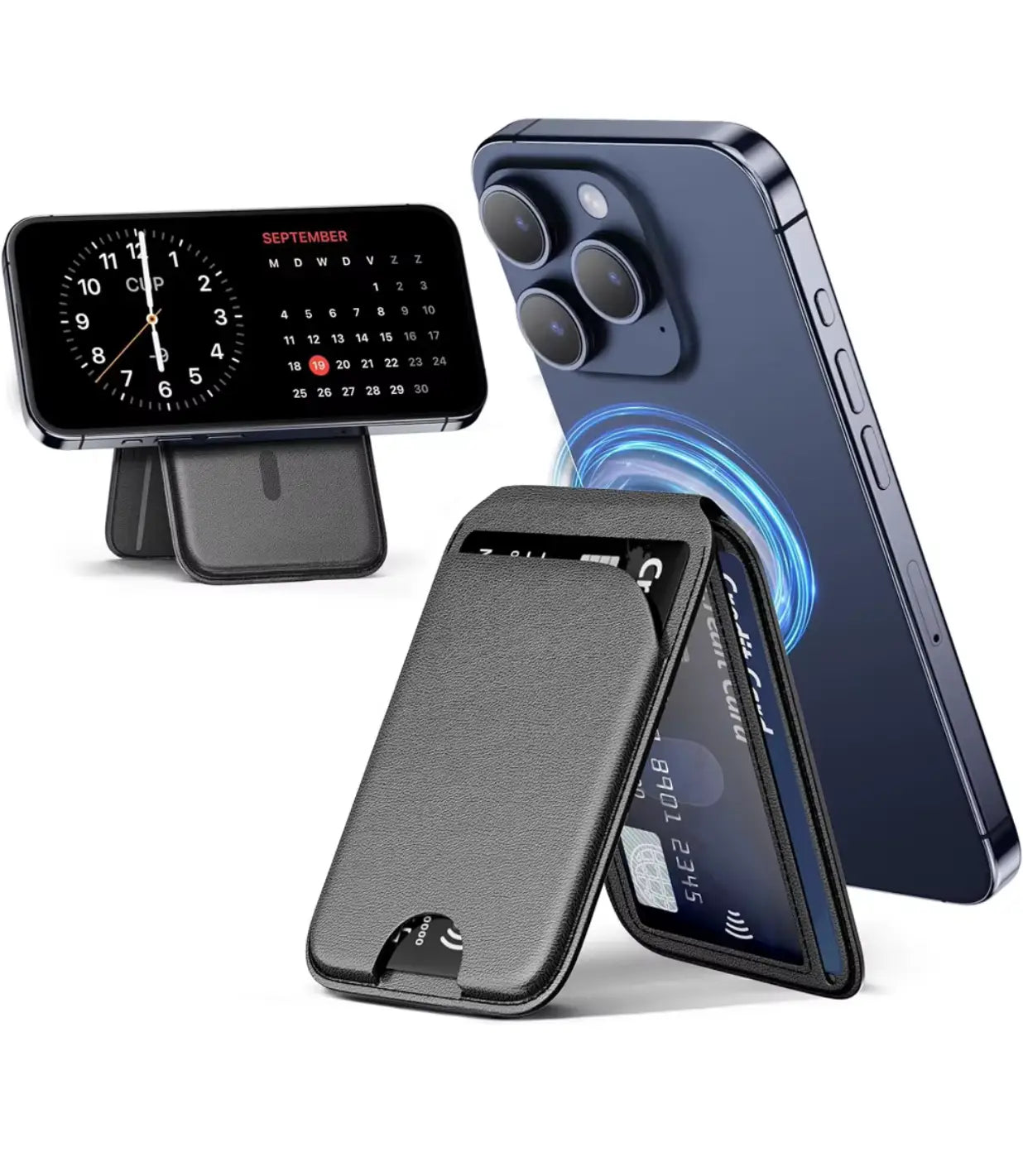 حامل هاتف مغناطيسي مع محفظة بطاقات