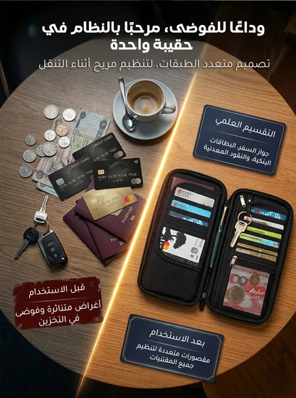 حافظة الوثائق والبطاقات من قماش أكسفورد السميك