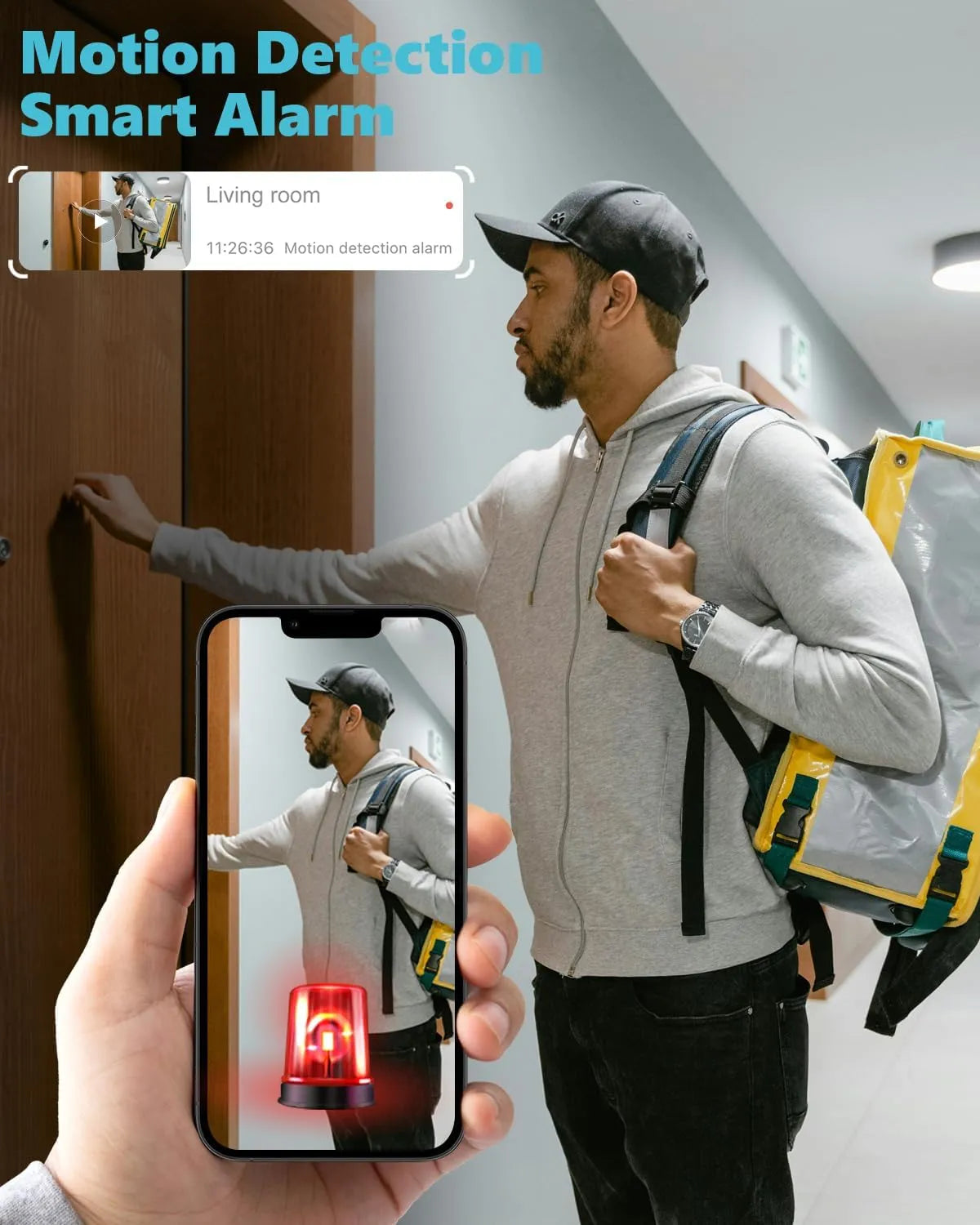 كاميرا واي فاي صغيرة مخفية بدقة عالية مع كشف الحركة الذكي (بطارية تدوم 150 يوم)