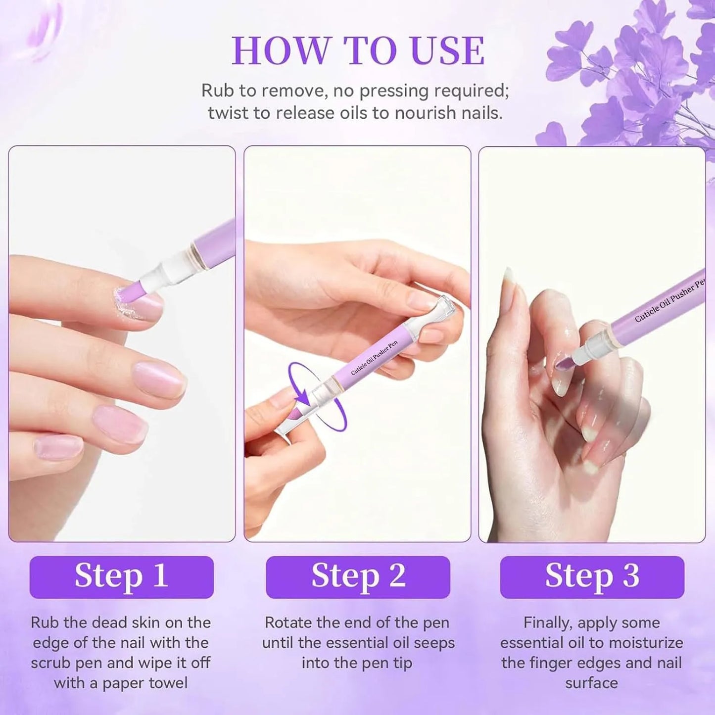 قلم العناية بالأظافر ثلاثي الوظائف – تغذية، حماية، وعطر زهري