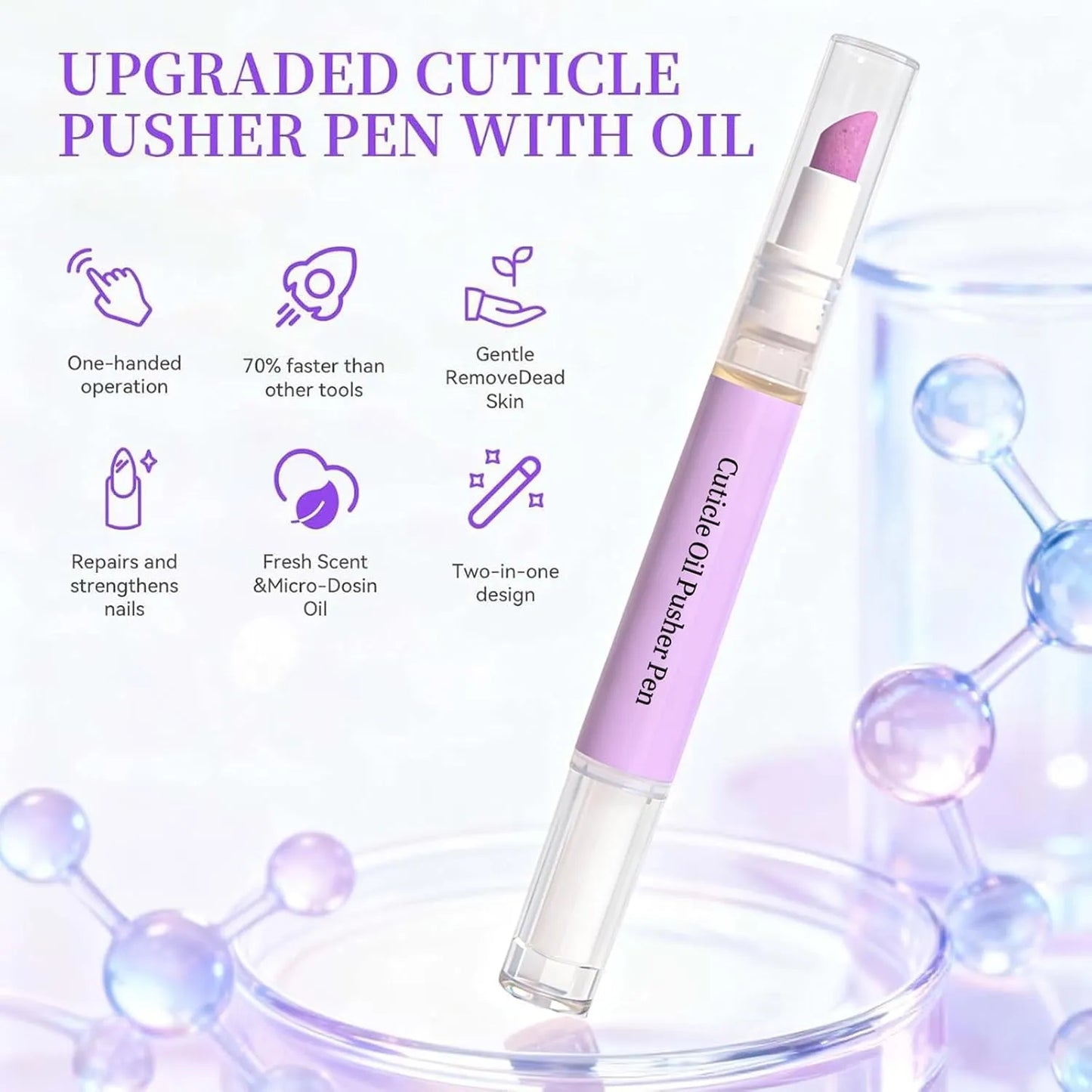 قلم العناية بالأظافر ثلاثي الوظائف – تغذية، حماية، وعطر زهري