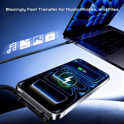 ⚡ كابل الشحن الخفي 2 في 1 مع حامل مدمج – شحن فائق السرعة 240 واط