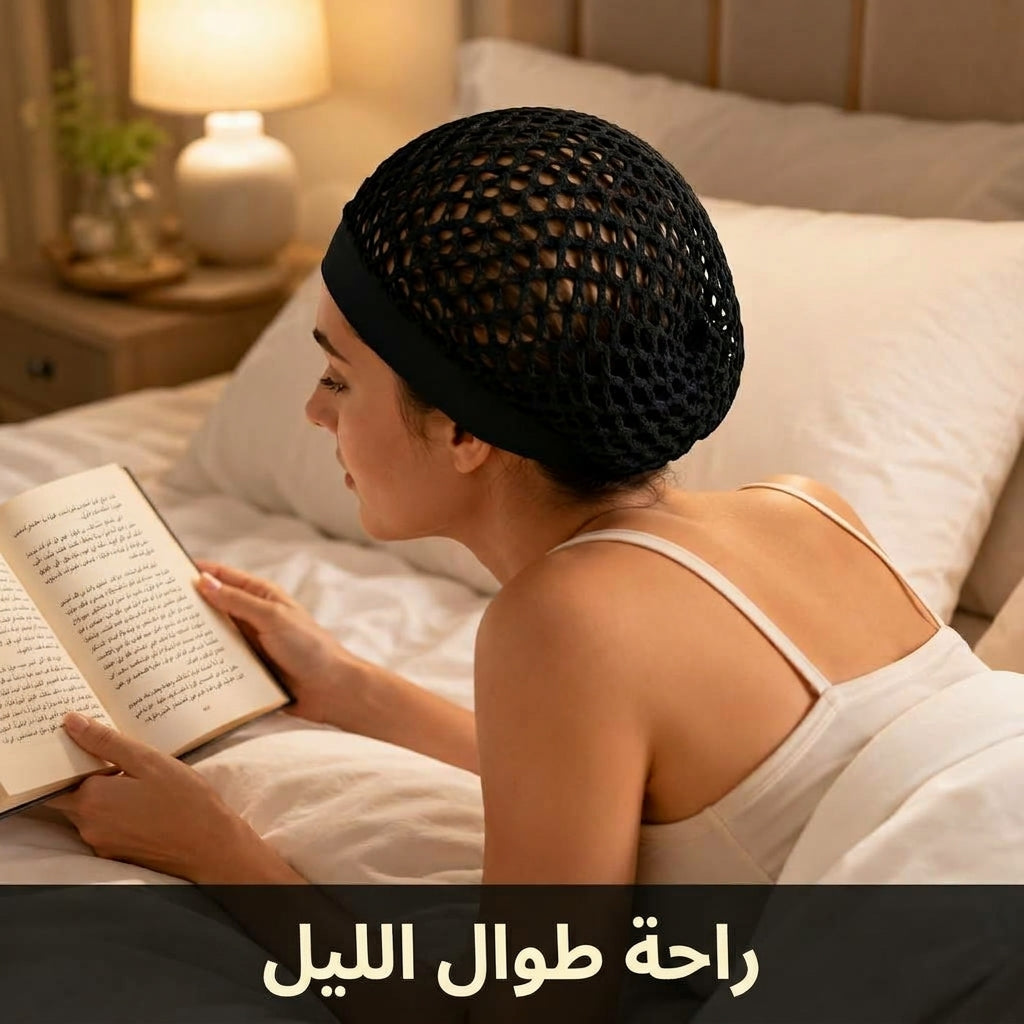شبكة شعر كروشيه 2 في 1 للنوم والعناية بالشعر