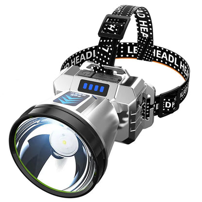 🔦 مصباح رأس خارق… إضاءة تصل حتى 200 متر!