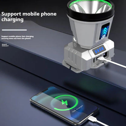 🔦 مصباح رأس خارق… إضاءة تصل حتى 200 متر!