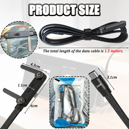 كابل الشحن الخفي 2 في 1 مع حامل مدمج – شحن فائق السرعة