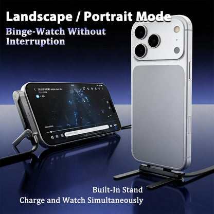 كابل الشحن الخفي 2 في 1 مع حامل مدمج – شحن فائق السرعة