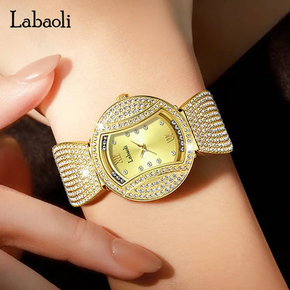 ساعة Labaoli "بريق الخلود" النسائية الفاخرة باللون الذهبي