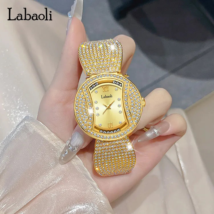 ساعة Labaoli "بريق الخلود" النسائية الفاخرة باللون الذهبي