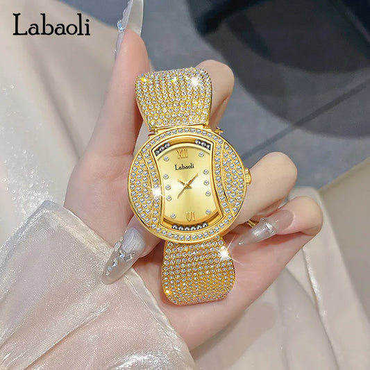 ساعة Labaoli "بريق الخلود" النسائية الفاخرة باللون الذهبي