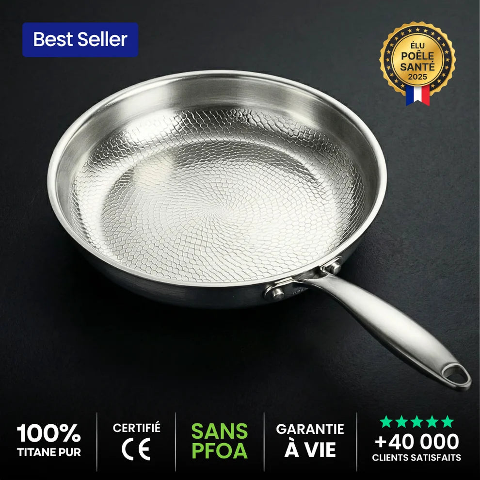 Poêle 100% Titane Pur Pour Une Cuisine Sans Toxines