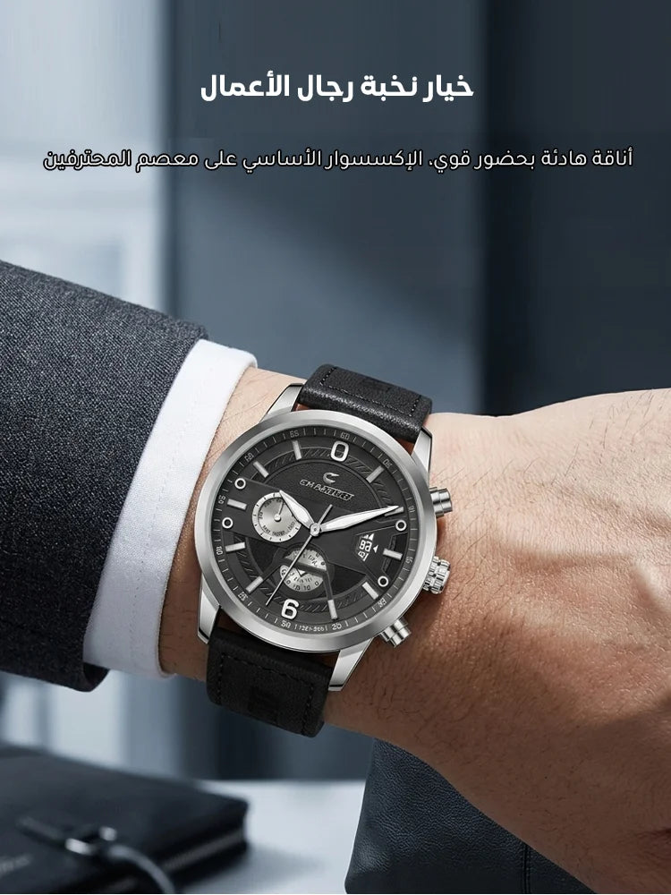 CHAXIGO – Montre Homme Élégante à Quartz avec Chronographe Multifonction