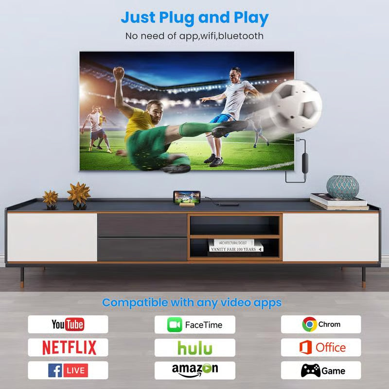 جهاز HDMI لاسلكي 4K – نقل شاشة فوري بدون إنترنت أو تطبيقات