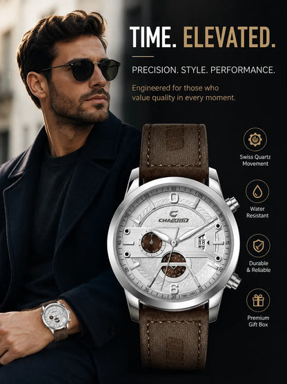 CHAXIGO – Montre Homme Élégante à Quartz avec Chronographe Multifonction