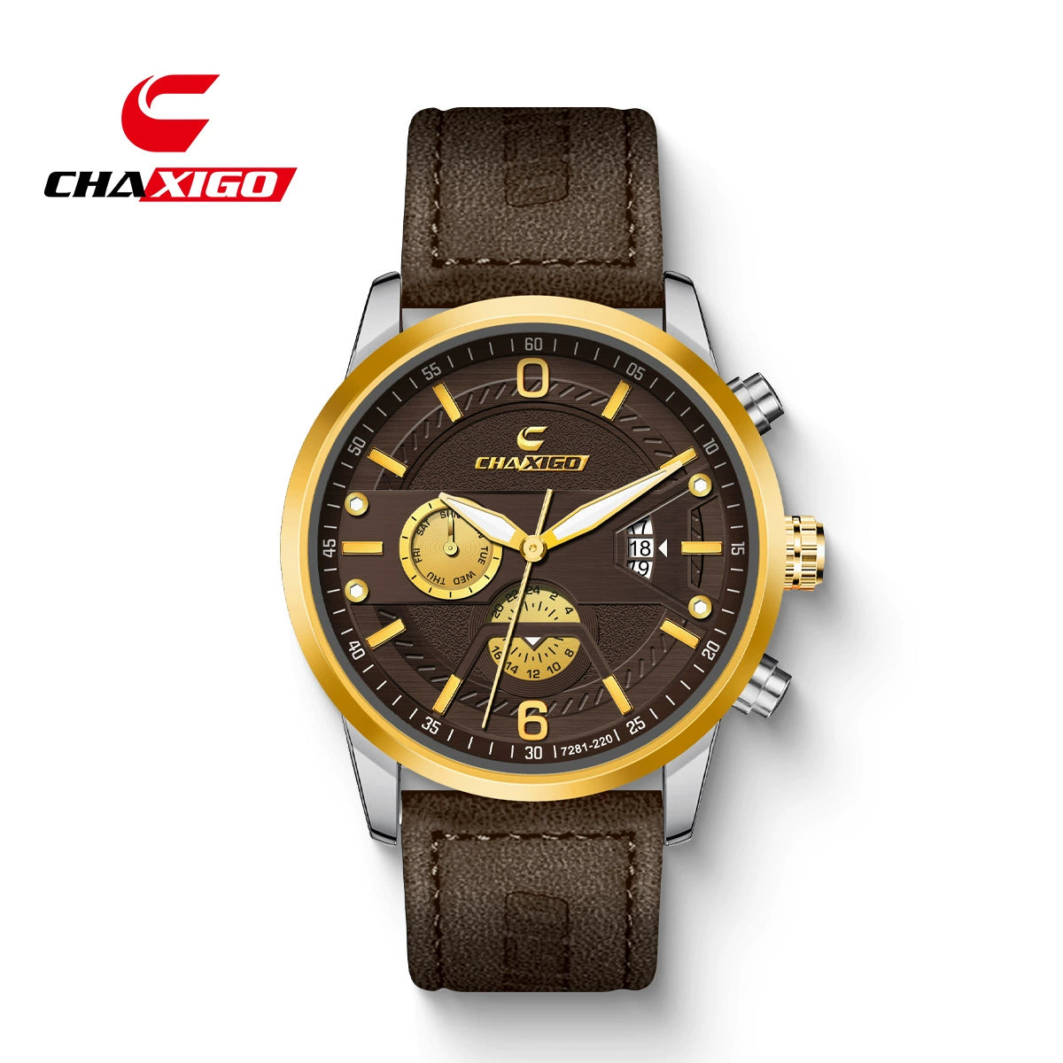 CHAXIGO – Montre Homme Élégante à Quartz avec Chronographe Multifonction