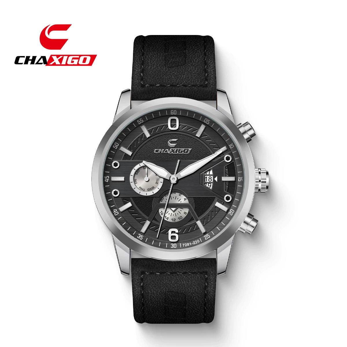 CHAXIGO – Montre Homme Élégante à Quartz avec Chronographe Multifonction