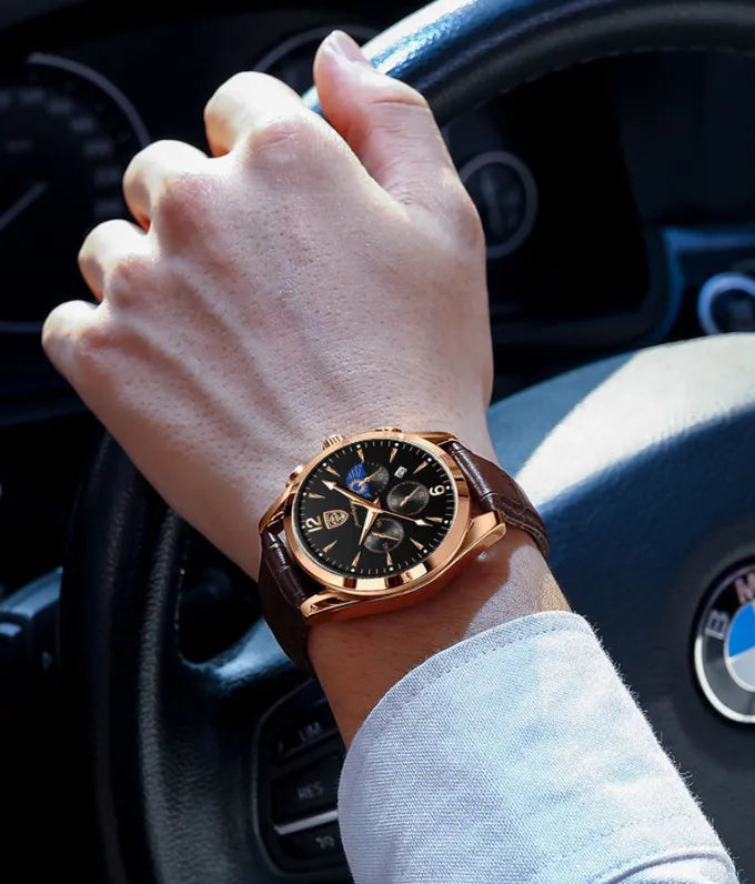 ساعة بيرتاسي للرجال بسوار جلدي فاخر