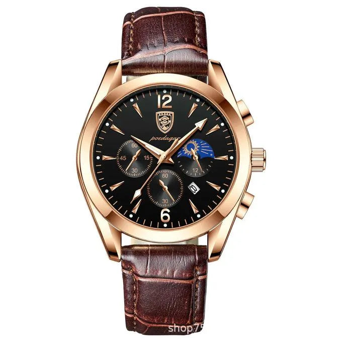 ساعة بيرتاسي للرجال بسوار جلدي فاخر