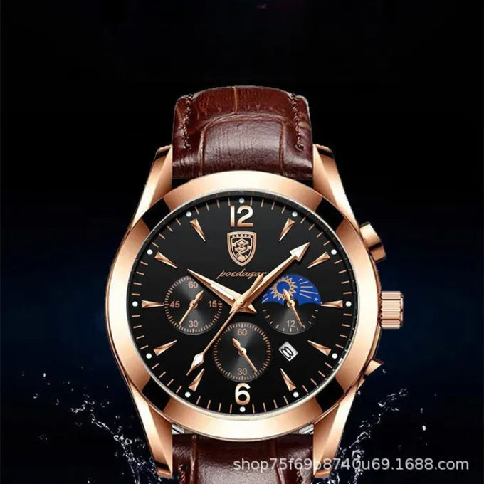 ساعة بيرتاسي للرجال بسوار جلدي فاخر