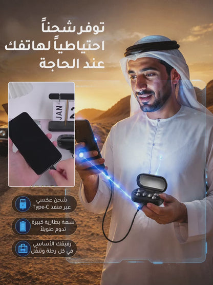 طقم من ثلاثة أزواج من سماعات البلوتوث اللاسلكية مع علبة شحن، بأنماط ارتداء متعددة وبطارية تدوم طويلا