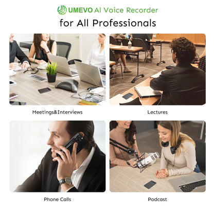 مسجل صوت ذكي بالذكاء الاصطناعي مع مغناطيس : تسجيل ذكي • تفريغ نصي فوري • تلخيص تلقائي