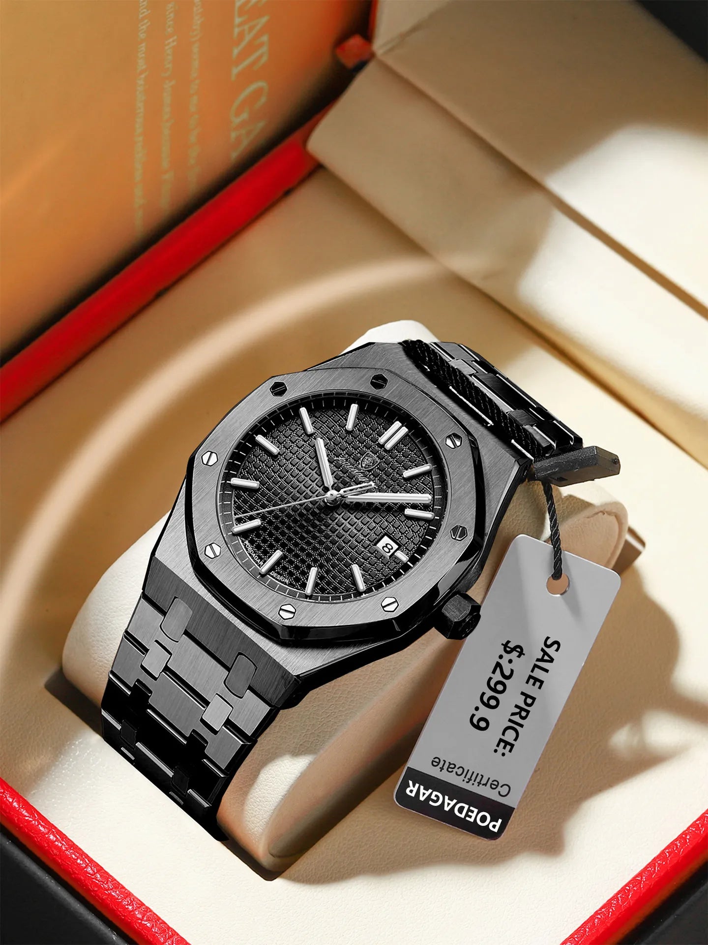 ساعة بويداغار الرجالية بحزام معدني راقي