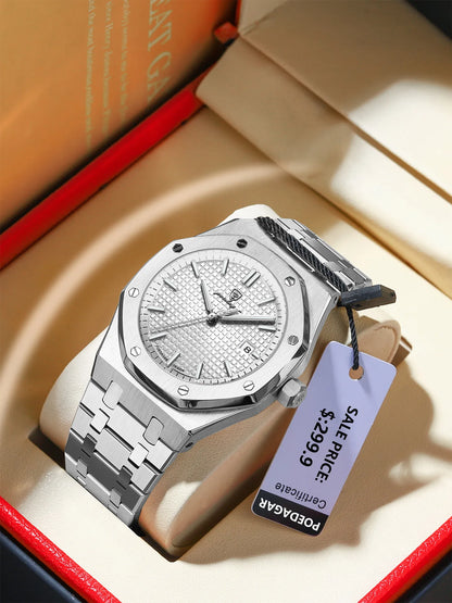 ساعة بويداغار الرجالية بحزام معدني راقي