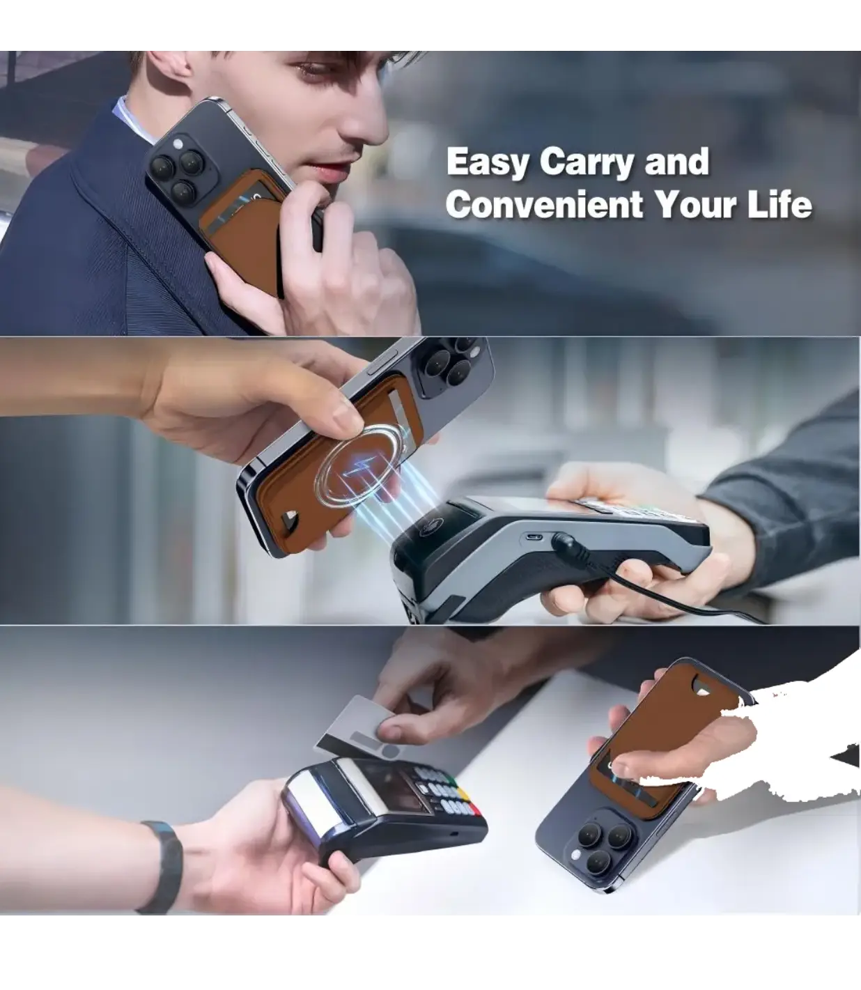 حامل هاتف مغناطيسي مع محفظة بطاقات